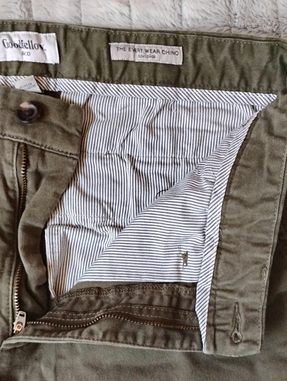 Goodfellow's Men's Olive Green Chino Pants, Slim